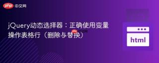jQuery动态选择器:正确使用变量操作表格行(删除与替换)