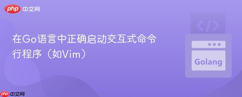 在Go语言中正确启动交互式命令行程序（如Vim）
