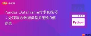 Pandas DataFrame行求和技巧:处理混合数据类型并避免0值结果