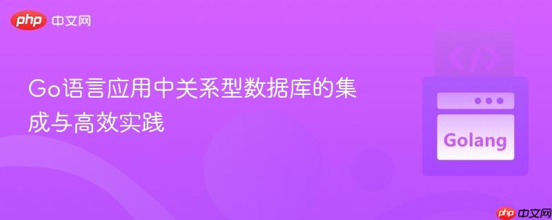 Go语言应用中关系型数据库的集成与高效实践
