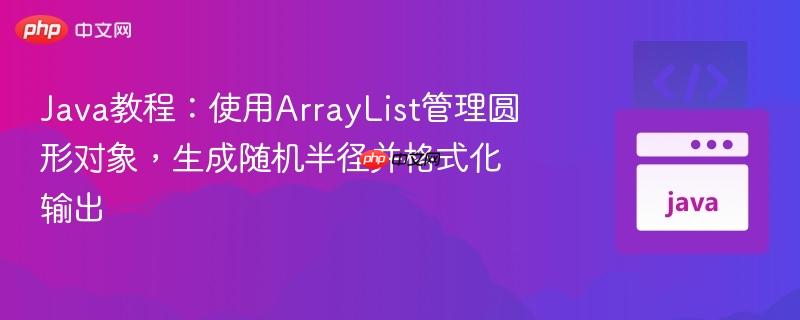 Java教程:使用ArrayList管理圆形对象,生成随机半径并格式化输出