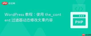 WordPress 教程：使用 the_content 过滤器动态修改文章内容