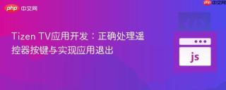 Tizen TV应用开发：正确处理遥控器按键与实现应用退出