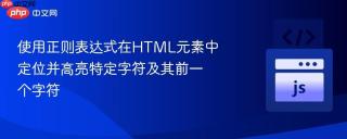 使用正则表达式在HTML元素中定位并高亮特定字符及其前一个字符