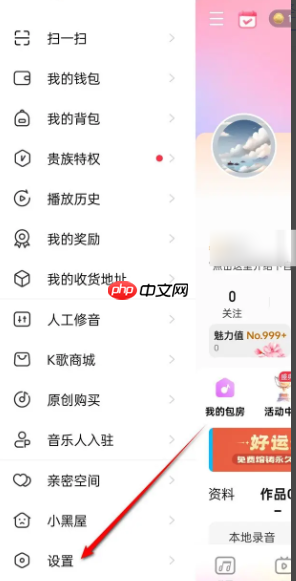 《唱吧》关爱模式开启方法