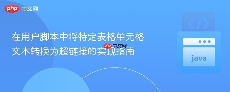 在用户脚本中将特定表格单元格文本转换为超链接的实现指南