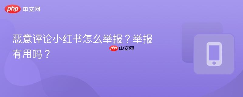 恶意评论小红书怎么举报？举报有用吗？