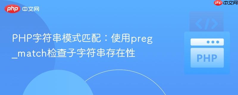 PHP字符串模式匹配：使用preg_match检查子字符串存在性
