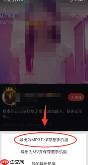 《唱吧》导出mp3到手机里方法