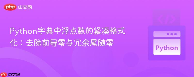 python字典中浮点数的紧凑格式化：去除前导零与冗余尾随零