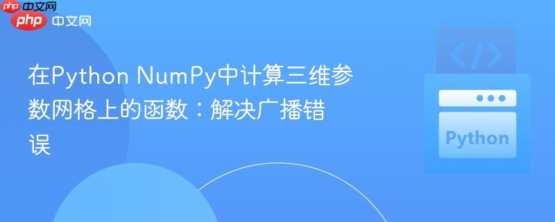 在Python NumPy中计算三维参数网格上的函数：解决广播错误
