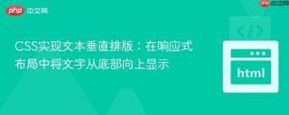CSS实现文本垂直排版：在响应式布局中将文字从底部向上显示