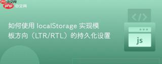 如何使用 localStorage 实现模板方向（LTR/RTL）的持久化设置