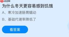 为什么冬天更容易感到饥饿？蚂蚁庄园今日答案最新11.28