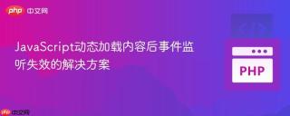 JavaScript动态加载内容后事件监听失效的解决方案