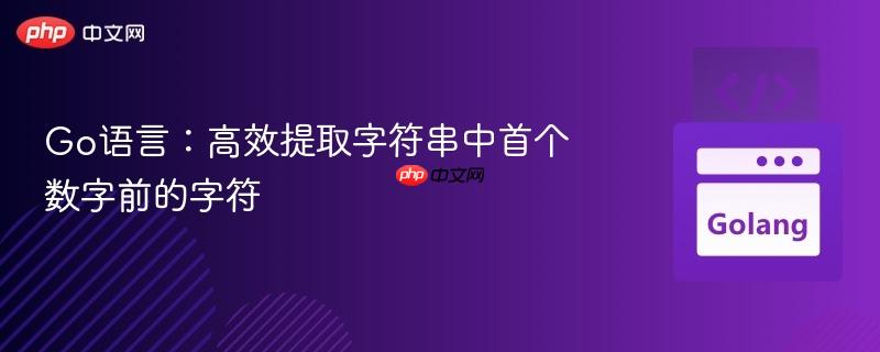 Go语言：高效提取字符串中首个数字前的字符

