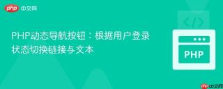 PHP动态导航按钮：根据用户登录状态切换链接与文本
