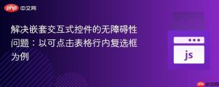 解决嵌套交互式控件的无障碍性问题：以可点击表格行内复选框为例