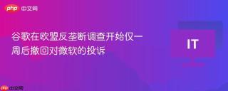 谷歌在欧盟反垄断调查开始仅一周后撤回对微软的投诉