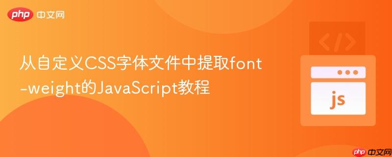 从自定义CSS字体文件中提取font-weight的JavaScript教程