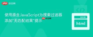使用原生JavaScript为搜索过滤器添加“无匹配结果”提示