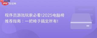 程序员游戏玩家必看!2025电脑椅推荐指南：一把椅子搞定所有!