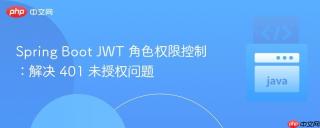 Spring Boot JWT 角色权限控制：解决 401 未授权问题