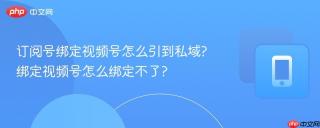 订阅号绑定视频号怎么引到私域?绑定视频号怎么绑定不了?