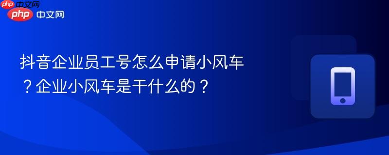 抖音企业员工号怎么申请小风车?企业小风车是干什么的?