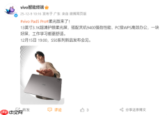 vivo Pad5 Pro柔光版12月15日发布：3.1K柔光屏+天玑9400
