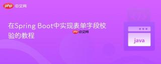 在Spring Boot中实现表单字段校验的教程