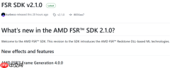 AMD发布FSR SDK 2.1.0：加速推广Redstone大更新