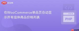 在WooCommerce单品页自动显示所有变体商品价格列表
