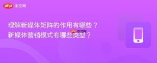 理解新媒体矩阵的作用有哪些？新媒体营销模式有哪些类型？