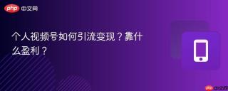 个人视频号如何引流变现？靠什么盈利？