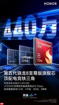 跑分成绩440万！荣耀WIN系列搭载第五代骁龙8至尊版芯片