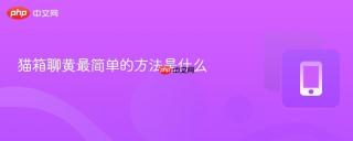猫箱聊黄最简单的方法是什么