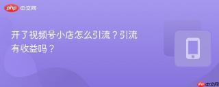 开了视频号小店怎么引流？引流有收益吗？