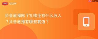 抖音直播除了礼物还有什么收入？抖音直播有哪些赛道？