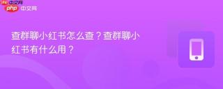查群聊小红书怎么查？查群聊小红书有什么用？