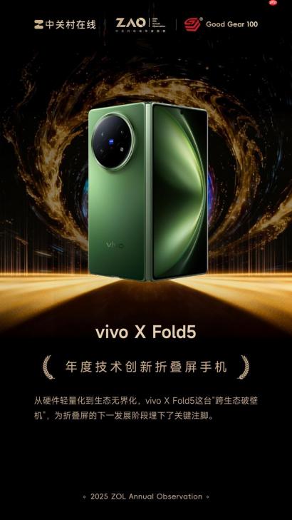 GG100 2025 年度技术创新折叠屏手机：vivo X Fold5
