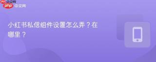 小红书私信组件设置怎么弄？在哪里？