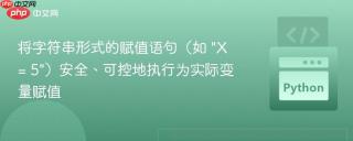 将字符串形式的赋值语句（如 