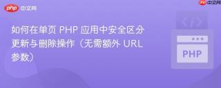 如何在单页 PHP 应用中安全区分更新与删除操作（无需额外 URL 参数）