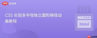 CSS 实现多字母独立圆形路径动画教程
