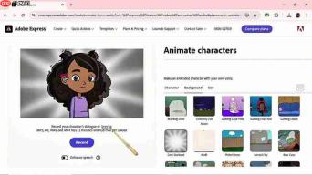 AI动画制作教程：Adobe Express一键语音转动画