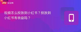 视频怎么投放到小红书?投放到小红书有收益吗?