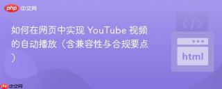 如何在网页中实现 YouTube 视频的自动播放（含兼容性与合规要点）