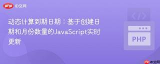 动态计算到期日期：基于创建日期和月份数量的JavaScript实时更新