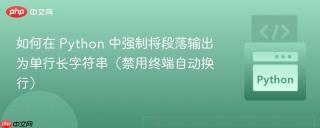 如何在 Python 中强制将段落输出为单行长字符串（禁用终端自动换行）
